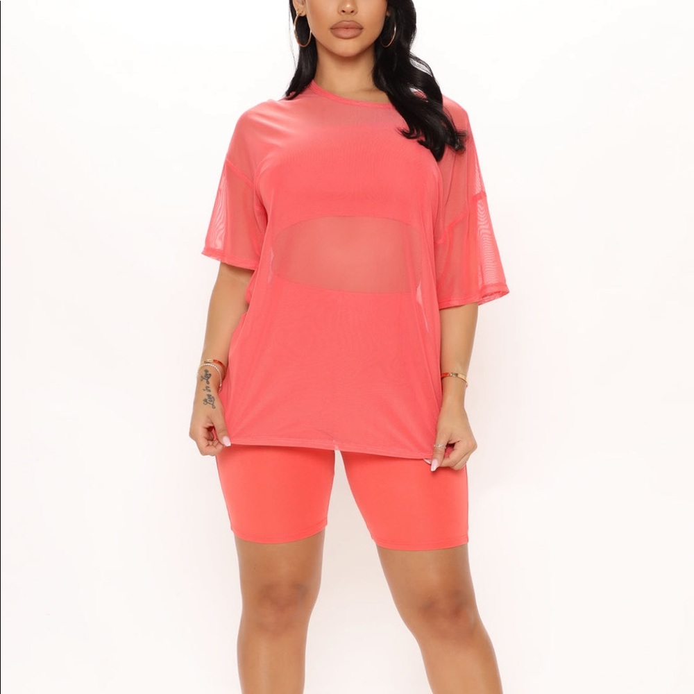 Fashion Nova Nice & Clear 3 Piece Biker Short Set